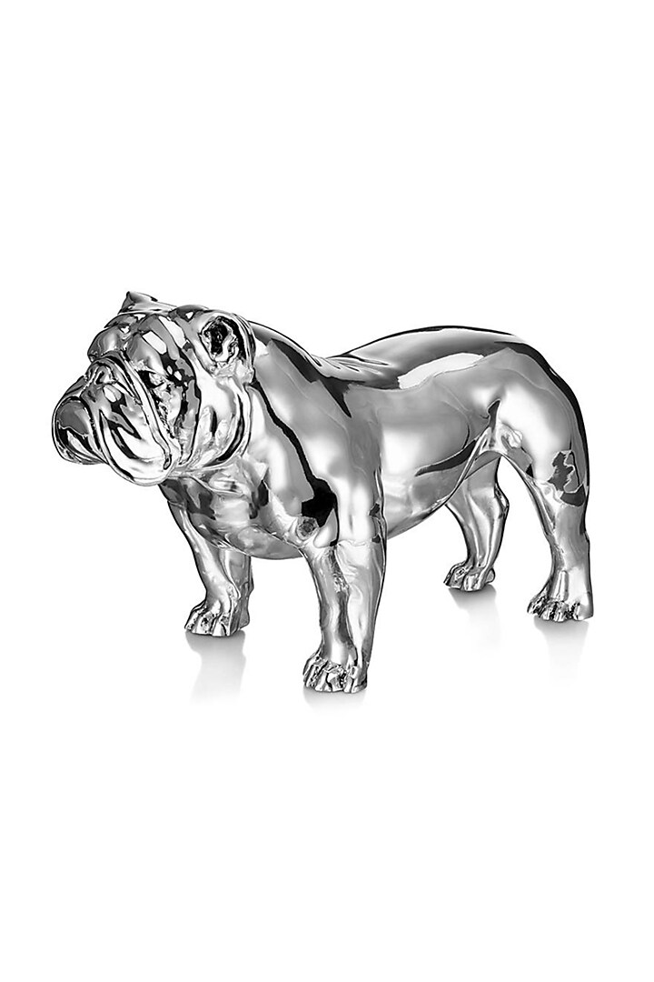Angus Silver Plated Resin Bulldog Sculpture by Shaze at Pernia's Pop Up Shop