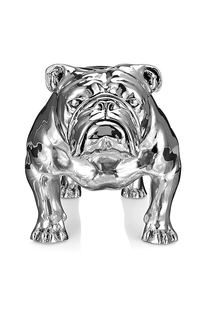 Angus Silver Plated Resin Bulldog Sculpture by Shaze at Pernia's Pop Up Shop