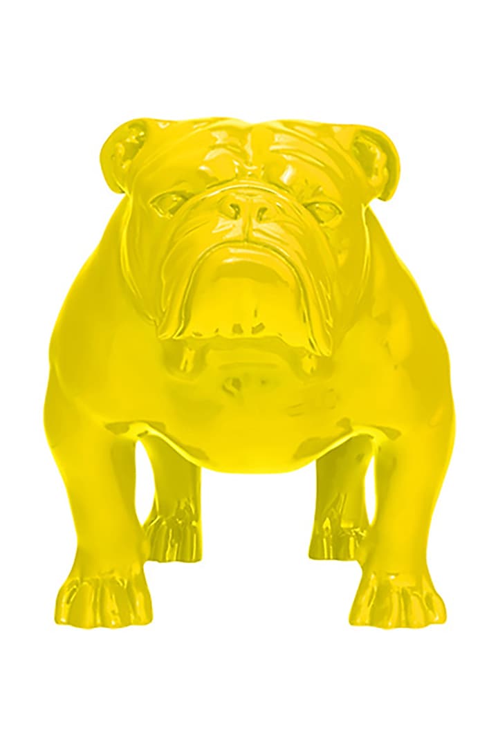 Angus Yellow Resin Bulldog Sculpture by Shaze at Pernia's Pop Up Shop