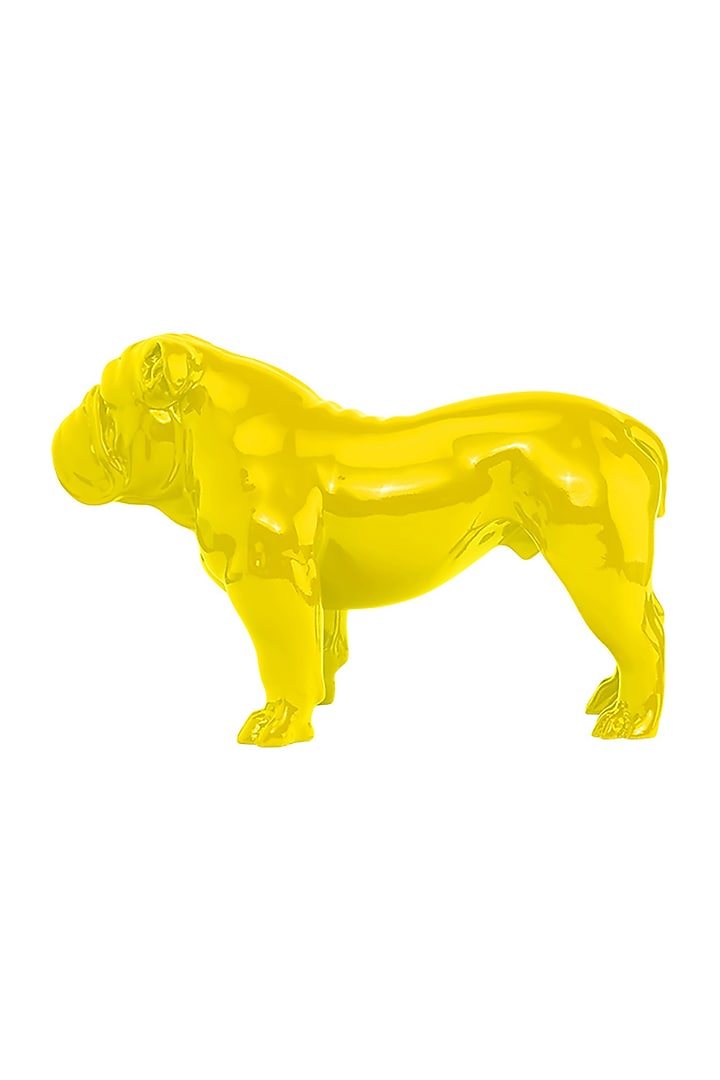 Angus Yellow Resin Bulldog Sculpture by Shaze at Pernia's Pop Up Shop