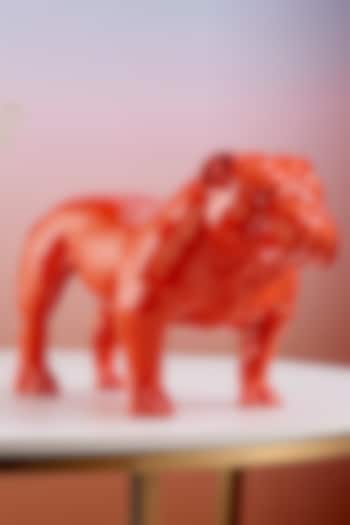 Angus Orange Resin Bulldog Sculpture by Shaze