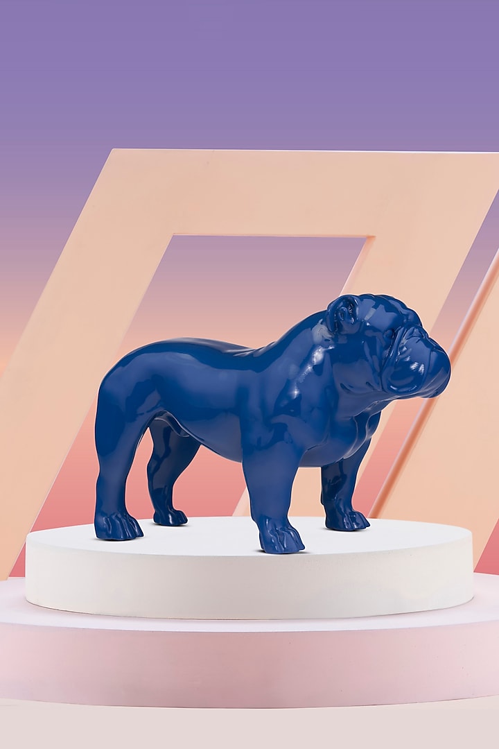Angus Blue Resin Bulldog Sculpture by Shaze