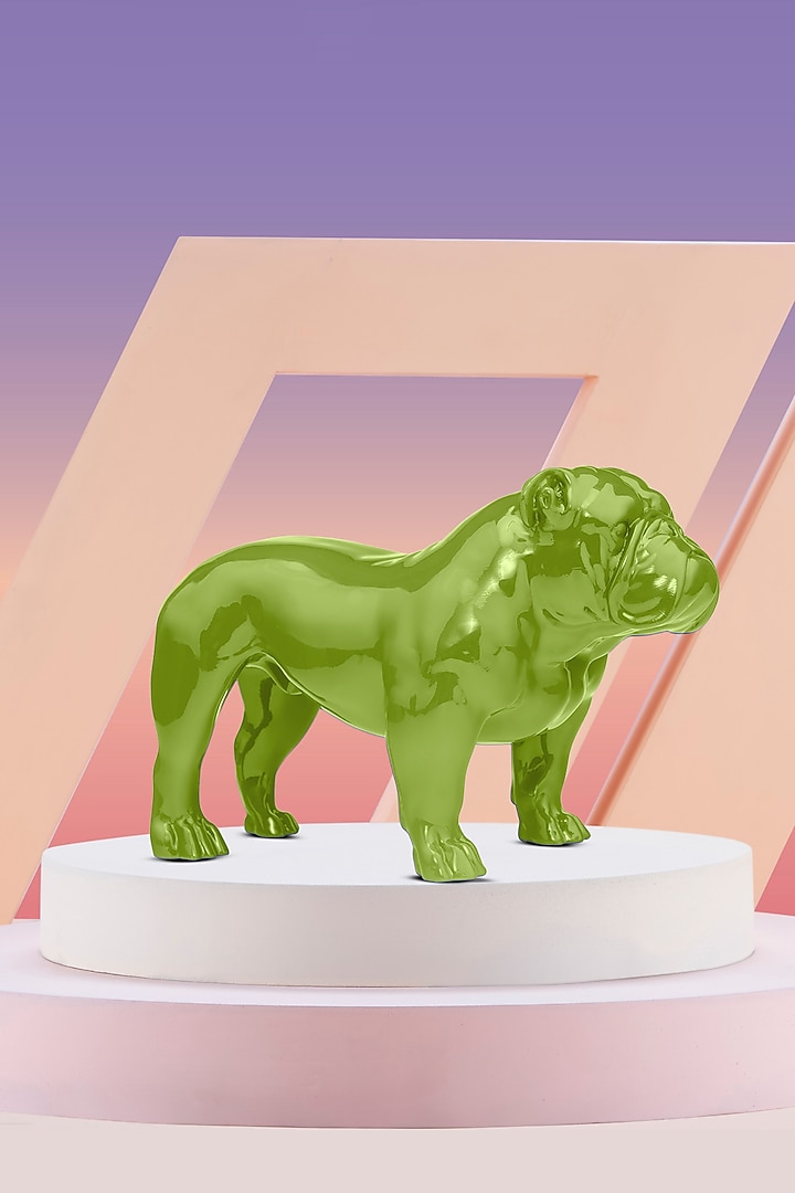 Angus Green Resin Bulldog Sculpture by Shaze