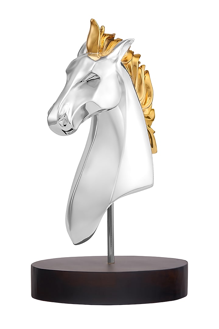 Silver & Gold Nouvau Horse Head Resin Sculpture by Shaze at Pernia's Pop Up Shop