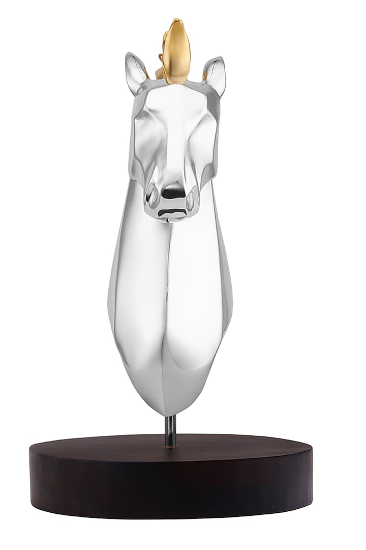 Silver & Gold Nouvau Horse Head Resin Sculpture by Shaze at Pernia's Pop Up Shop