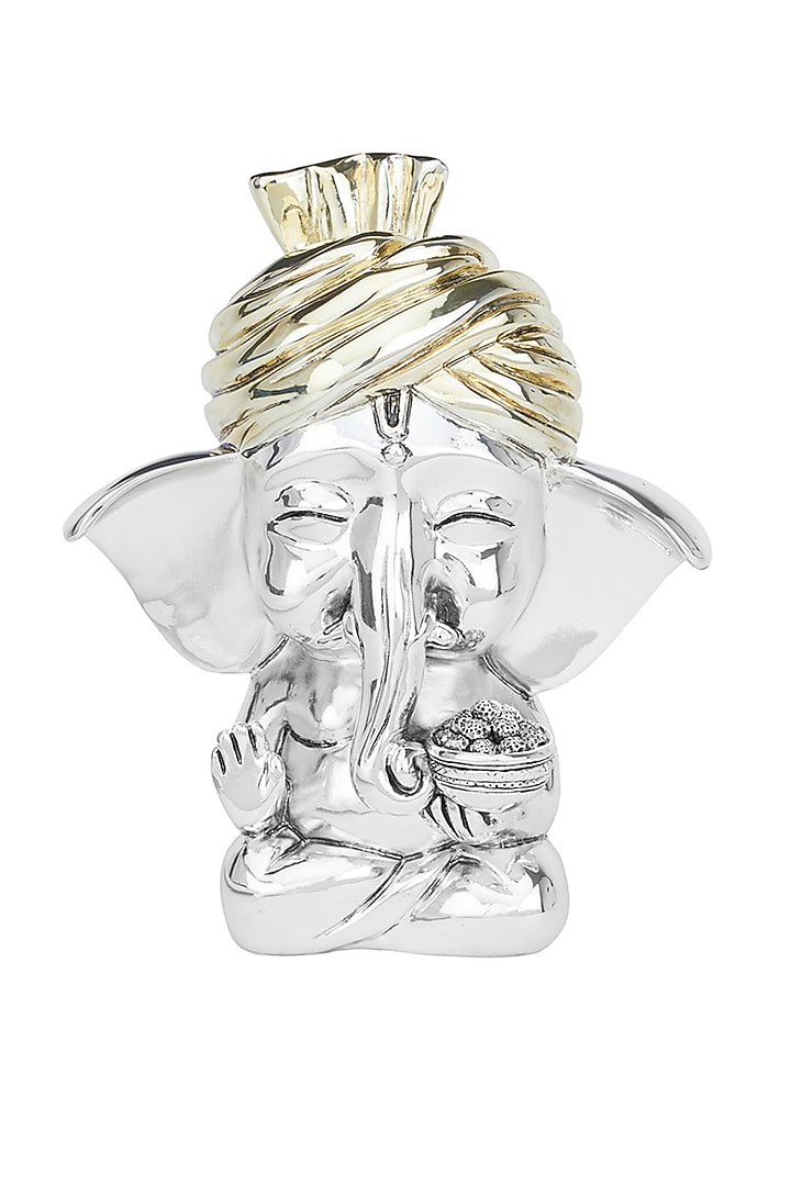 The Acuity Silver Plated Resin Lord Ganesha Idol by Shaze at Pernia's Pop Up Shop