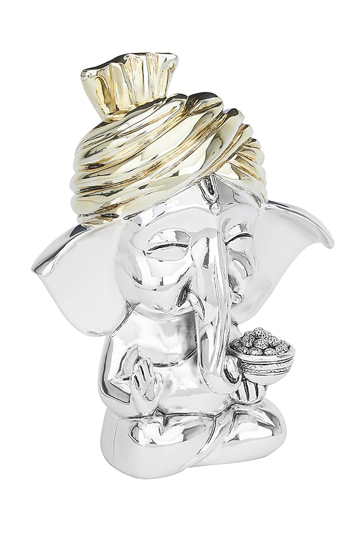 The Acuity Silver Plated Resin Lord Ganesha Idol by Shaze at Pernia's Pop Up Shop