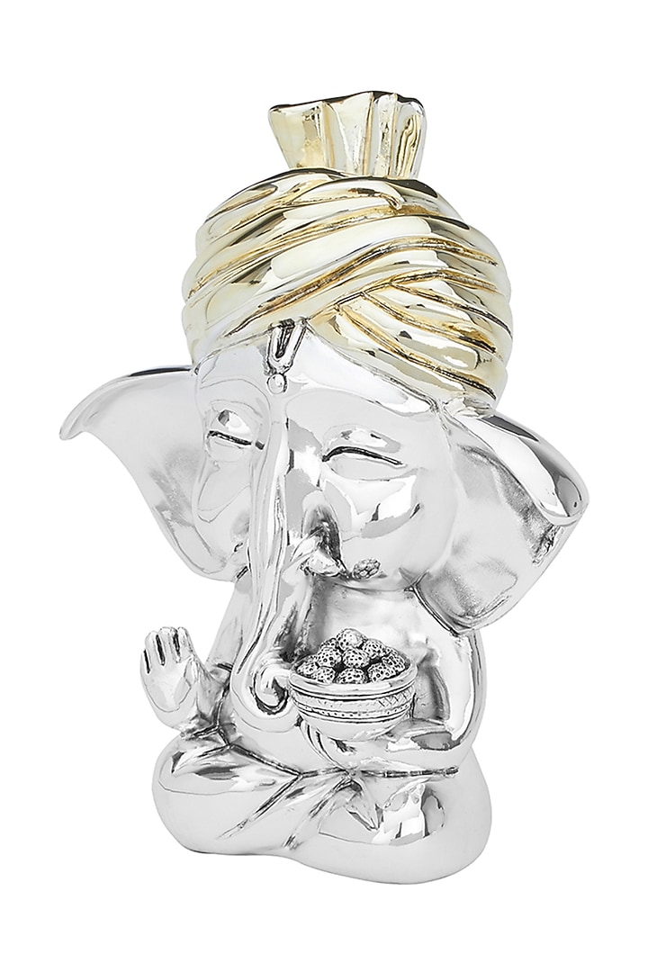The Acuity Silver Plated Resin Lord Ganesha Idol by Shaze at Pernia's Pop Up Shop