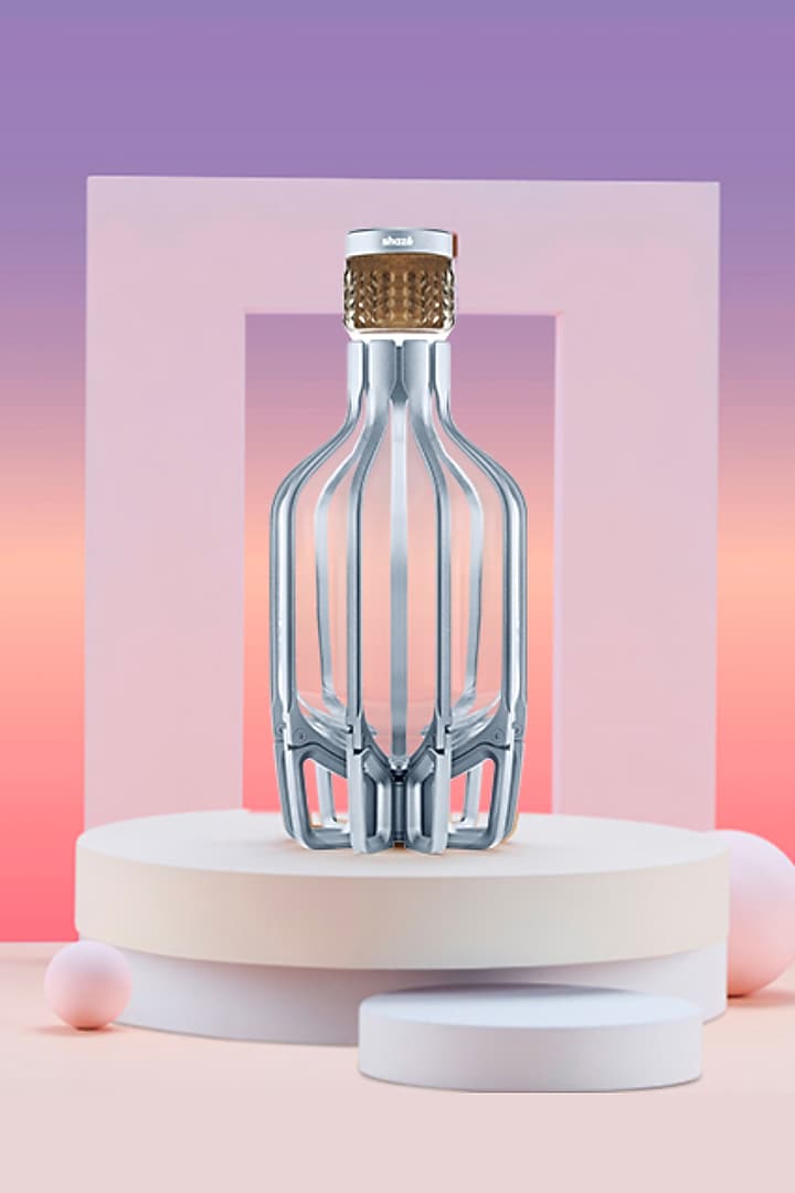 The Cage Silver Lead Free Hand Blown, Crystal Glass Whiskey Decanter by Shaze at Pernia's Pop Up Shop