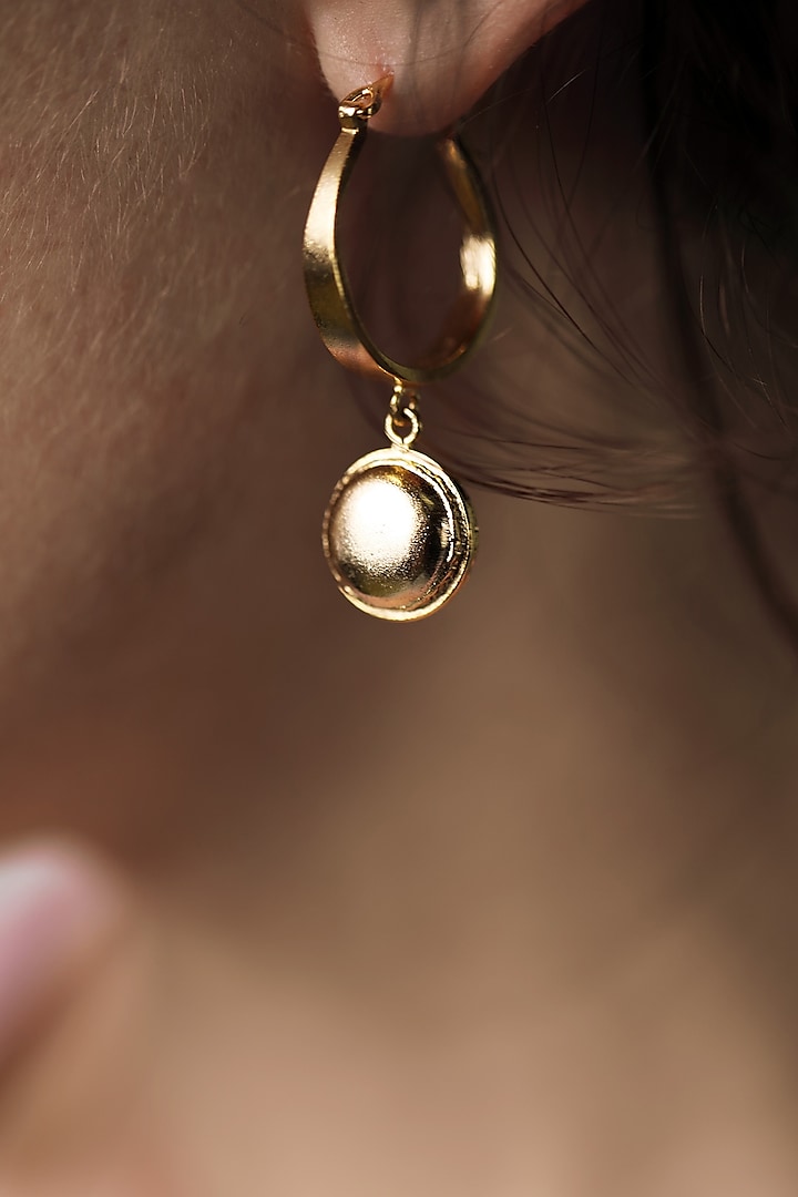 Gold Plated Celeste Macaron Earrings by ZOHRA