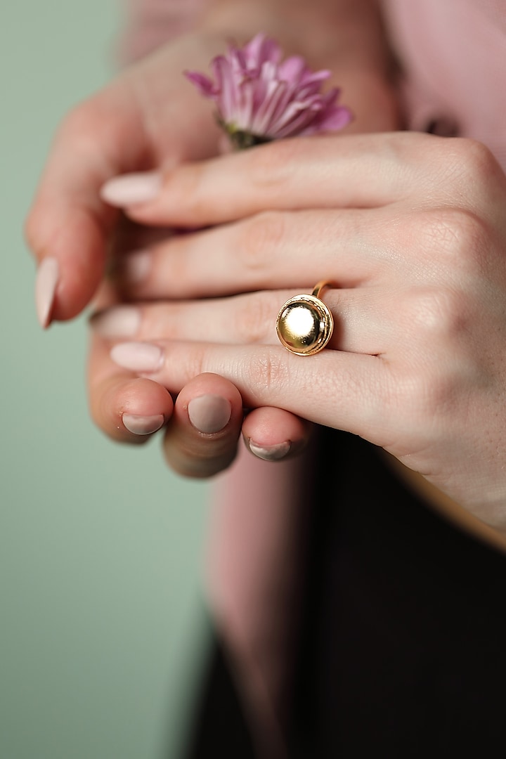 Gold Plated Celeste Macaron Ring by ZOHRA