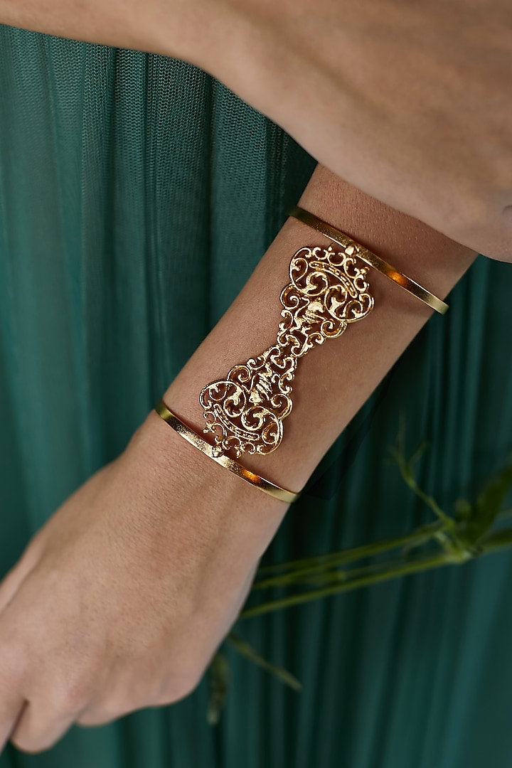 Gold Plated Marguerite Cuff by ZOHRA