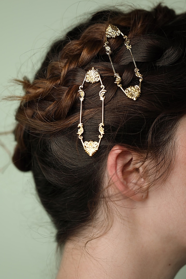 Gold Plated Charpente Hairclip by ZOHRA