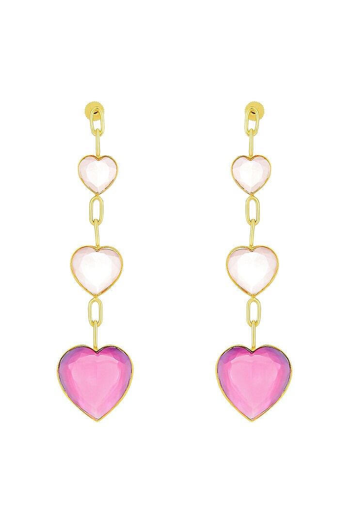Gold Finish Handcrafted Earrings With Stones by ZOHRA at Pernia's Pop Up Shop