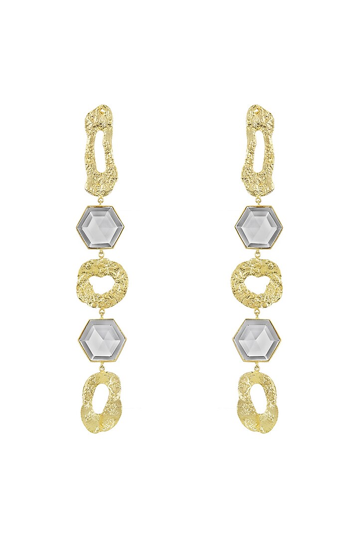 Gold Finish Handcrafted Dangler Earrings In Brass by ZOHRA at Pernia's Pop Up Shop