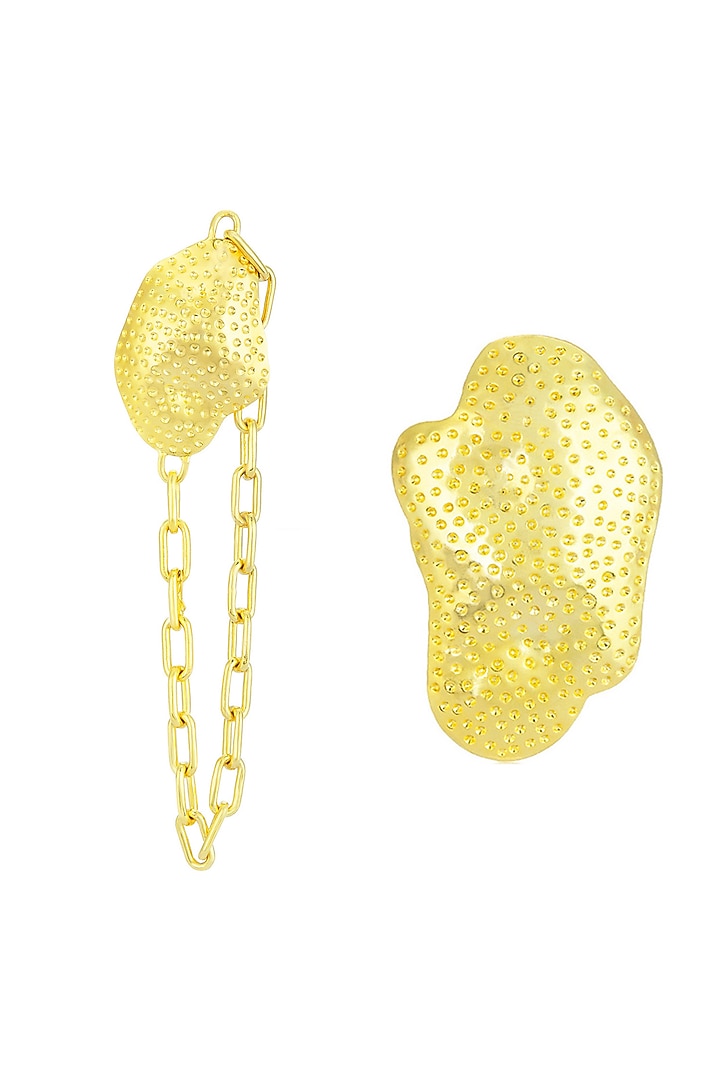 Gold Finish Handcrafted Mismatched Earrings by ZOHRA at Pernia's Pop Up Shop