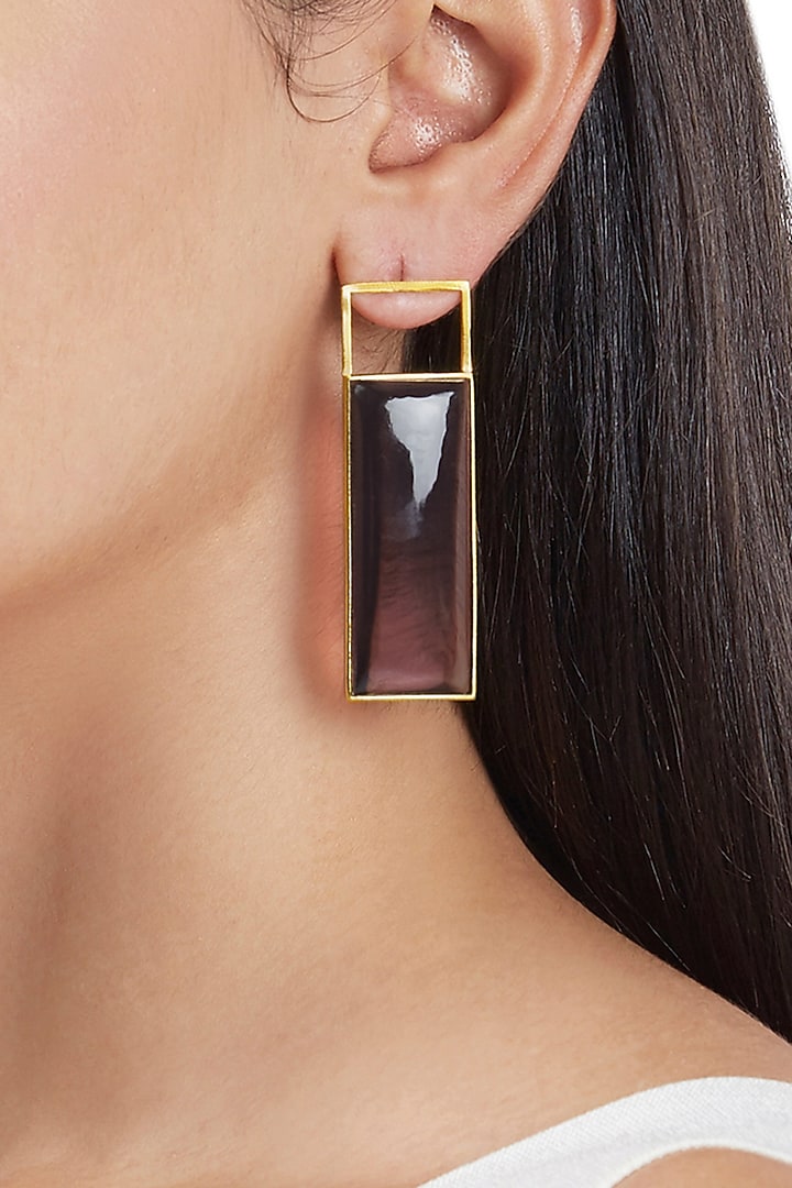 Gold Finish Handcrafted Dangler Earrings by ZOHRA at Pernia's Pop Up Shop