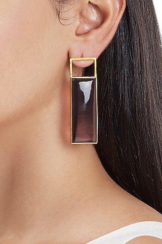 Gold Finish Handcrafted Dangler Earrings by ZOHRA