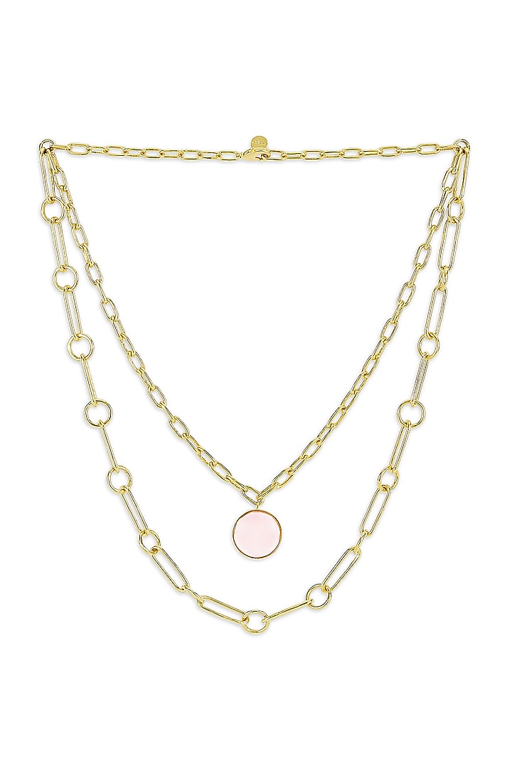 Gold Finish Two Layered Necklace by ZOHRA at Pernia's Pop Up Shop