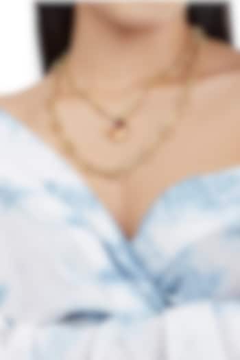 Gold Finish Two Layered Necklace by ZOHRA at Pernia's Pop Up Shop