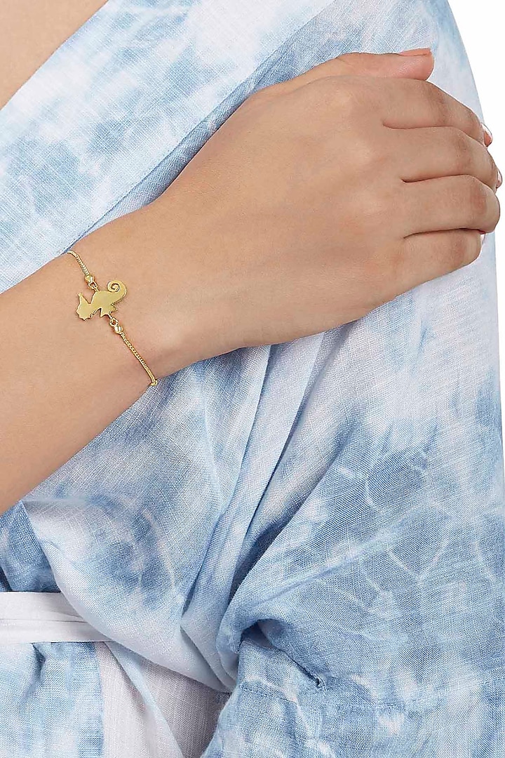 Gold Finish Handcrafted Seahorse Bracelet by ZOHRA