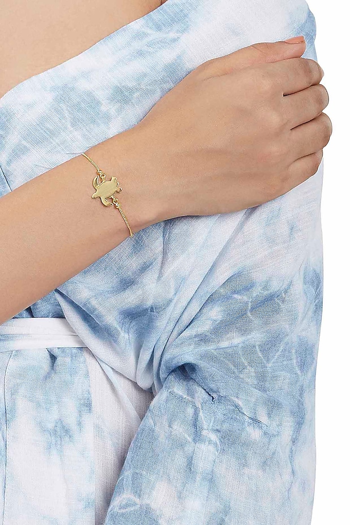 Gold Finish Handcrafted Turtle Bracelet by ZOHRA