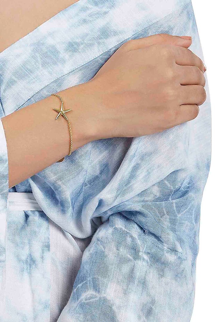 Gold Finish Handcrafted Starfish Bracelet by ZOHRA