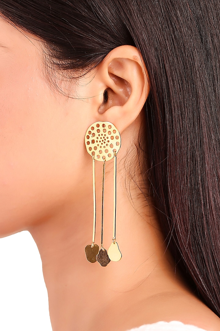 Gold Plated Handcrafted Earrings by Zohra
