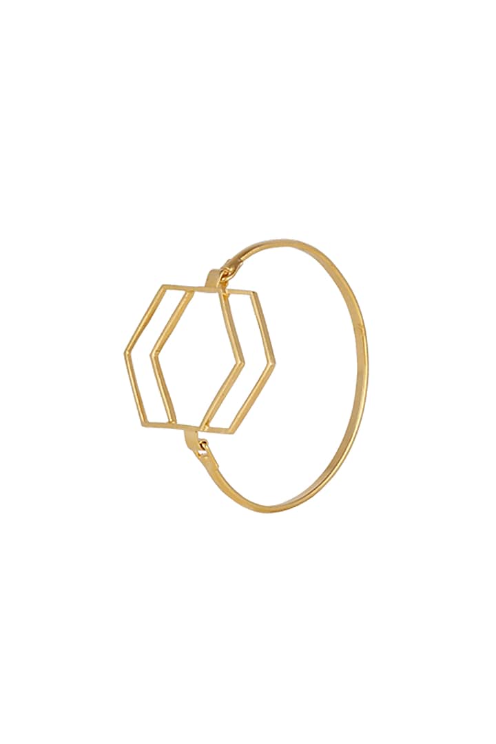 Gold Finish Openable Bracelet by ZOHRA