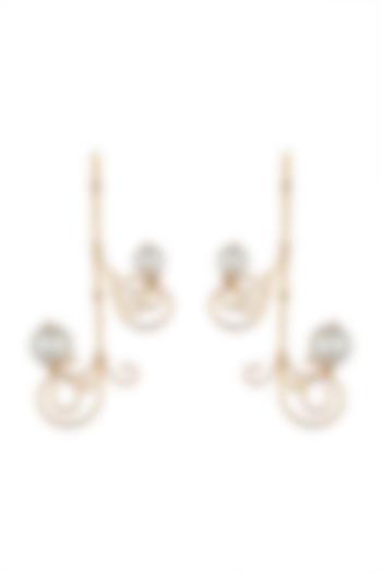 Gold Finish Dangler Earrings by ZOHRA