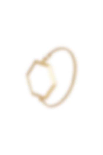 Gold Finish Minimalistic Openable Bracelet by ZOHRA