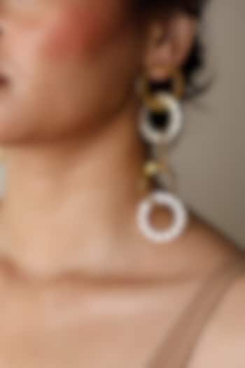 Matte Gold Plated Disk Earrings by Zohra