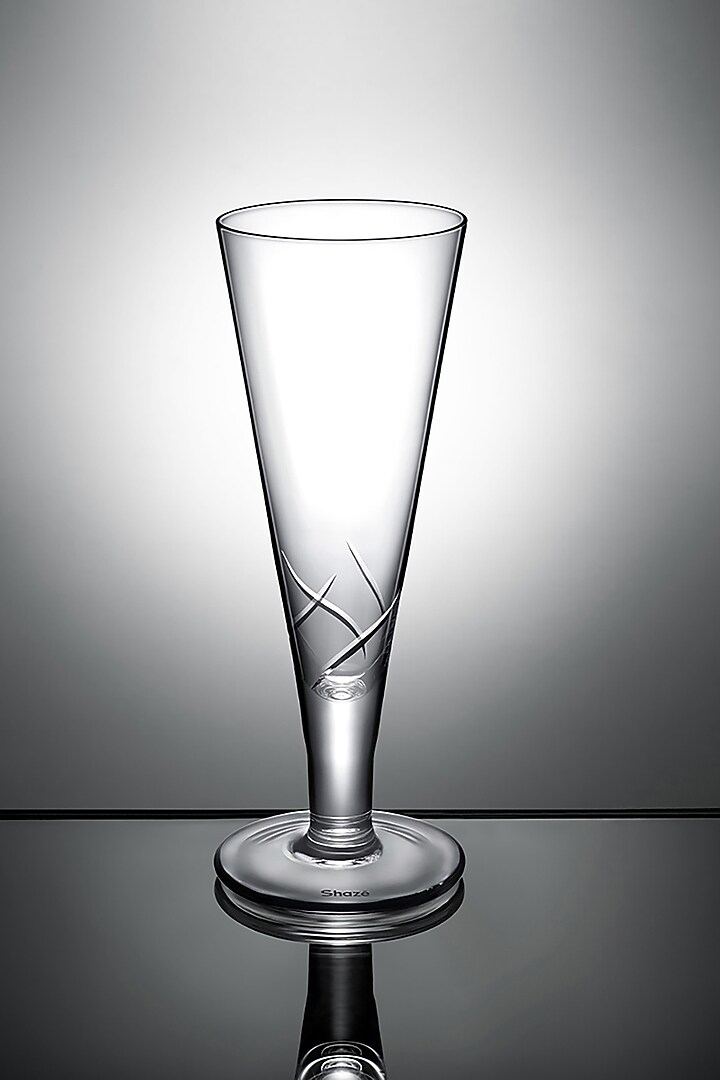 Bubbly White Crystal Flute Glass (Set Of 6) by Shaze at Pernia's Pop Up Shop
