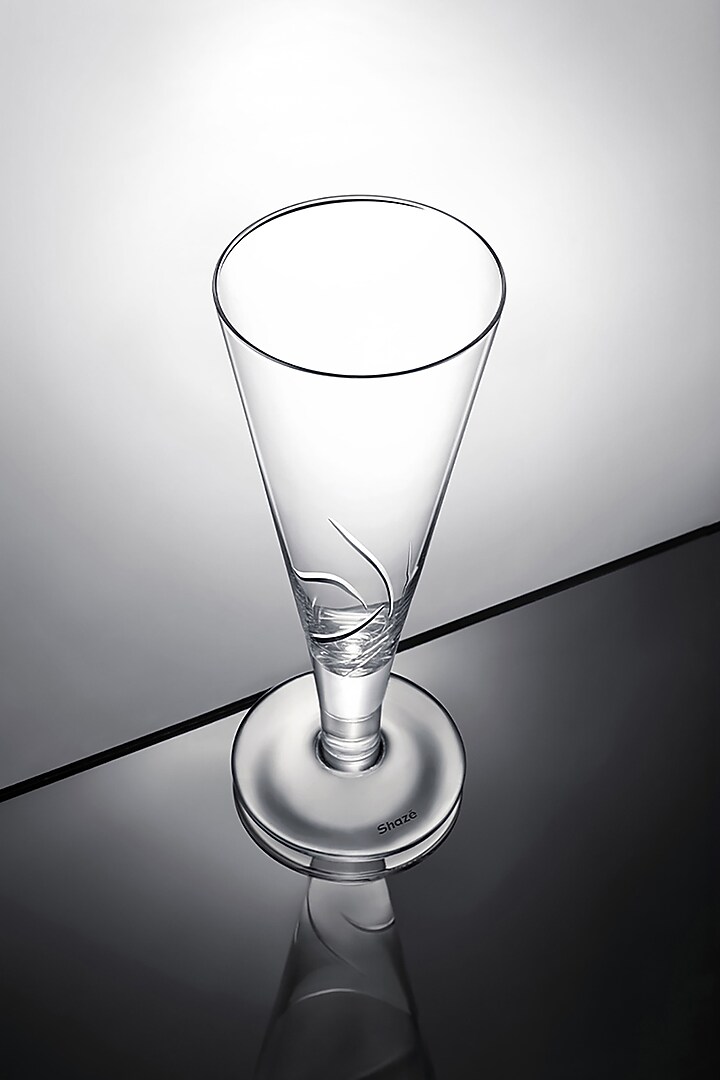 Bubbly White Crystal Flute Glass (Set Of 6) by Shaze at Pernia's Pop Up Shop