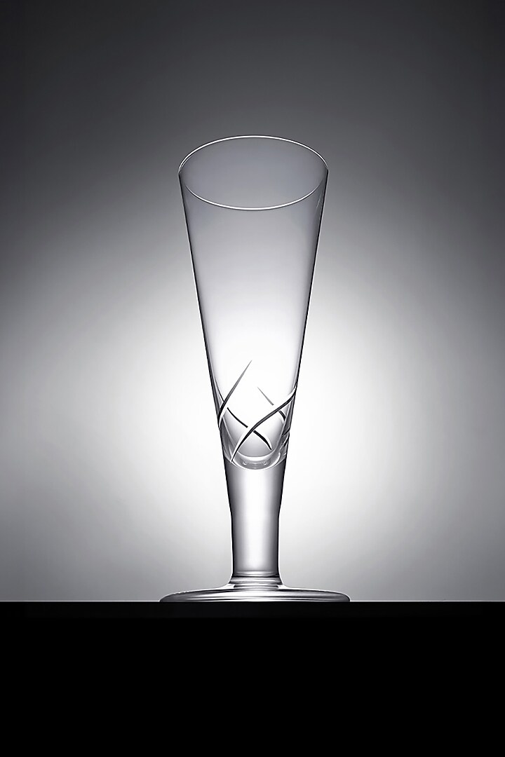 Bubbly White Crystal Flute Glass (Set Of 6) by Shaze at Pernia's Pop Up Shop