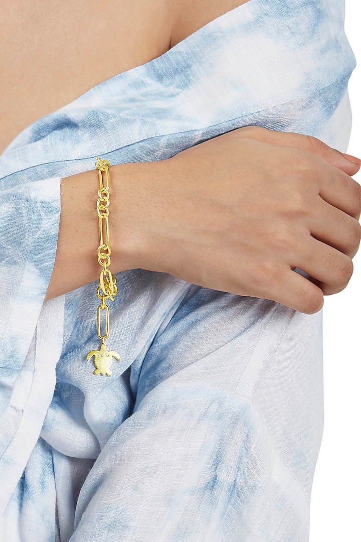 Gold Finish Handcrafted Charm Bracelet by ZOHRA