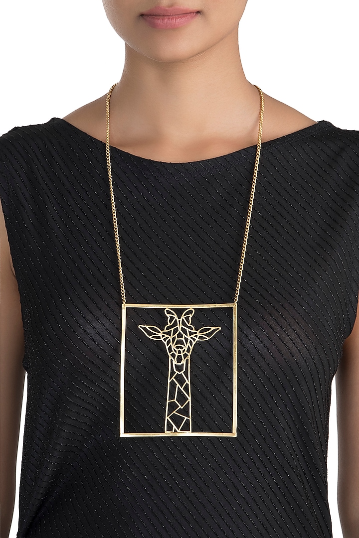Gold plated geometric necklace by ZOHRA