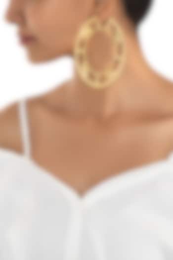 Gold plated bayo hoop earrings by ZOHRA