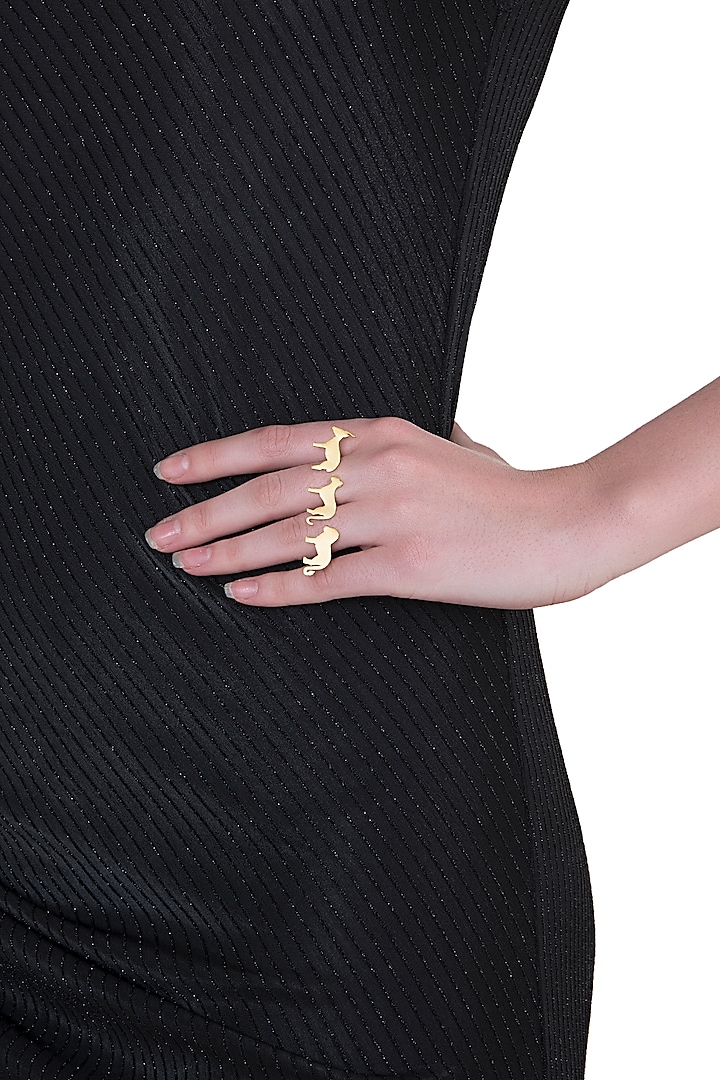 Gold plated animal silhouette isabis ring by ZOHRA