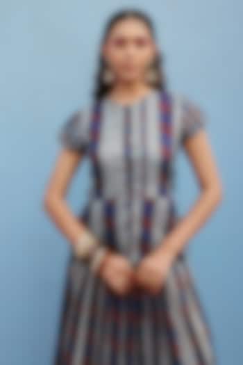 Slate Grey Cotton Maroon Stripe Top by ZiP by Payal & Zinal at Pernia's Pop Up Shop