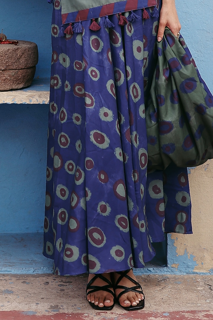 Deep Blue Cotton Printed Skirt by ZiP by Payal & Zinal at Pernia's Pop Up Shop