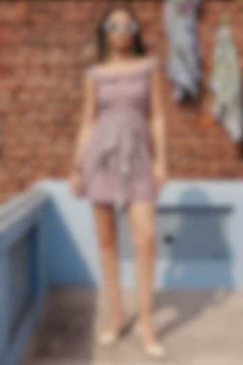 Pink Georgette Printed Mini Summer Dress by ZiP by Payal & Zinal at Pernia's Pop Up Shop