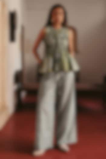 Light Blue Linen Co-Ord Set by ZiP by Payal & Zinal at Pernia's Pop Up Shop