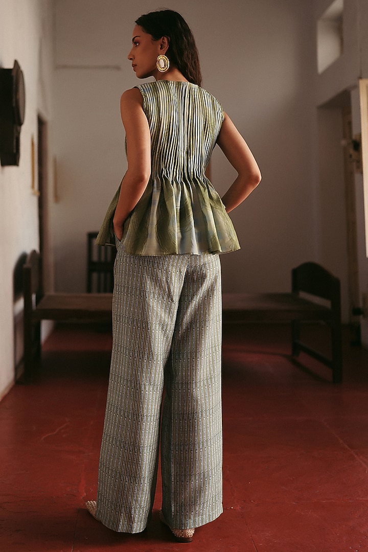 Light Blue Linen Co-Ord Set by ZiP by Payal & Zinal at Pernia's Pop Up Shop