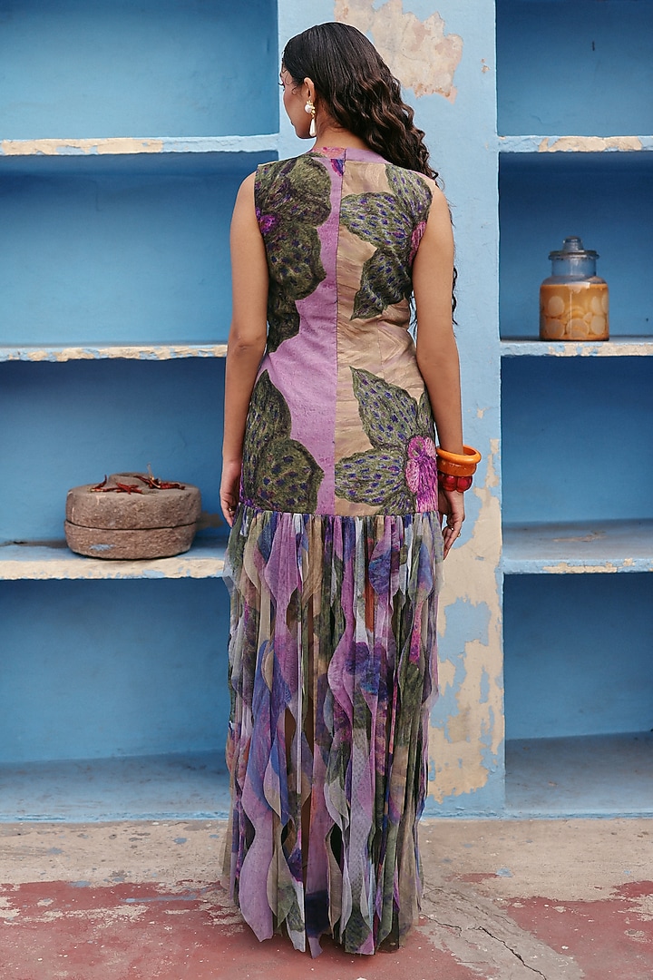 Multi-Colored Georgette Hand Embellished Maxi Vacation Dress by ZiP by Payal & Zinal at Pernia's Pop Up Shop