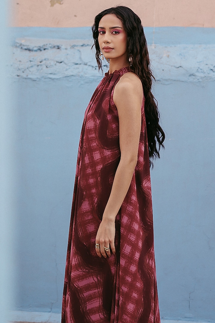 Crimson Brown Georgette Co-Ord Set by ZiP by Payal & Zinal at Pernia's Pop Up Shop