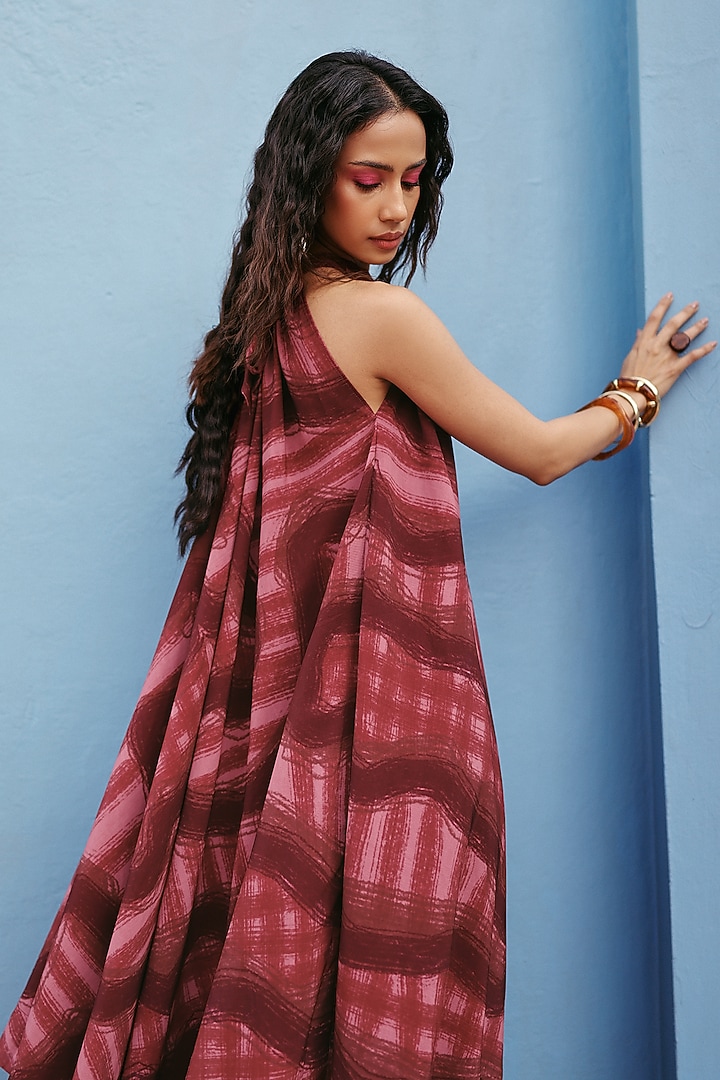 Crimson Brown Georgette Co-Ord Set by ZiP by Payal & Zinal at Pernia's Pop Up Shop