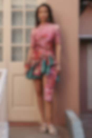 Pink Modal Printed Mini Summer Dress by ZiP by Payal & Zinal at Pernia's Pop Up Shop