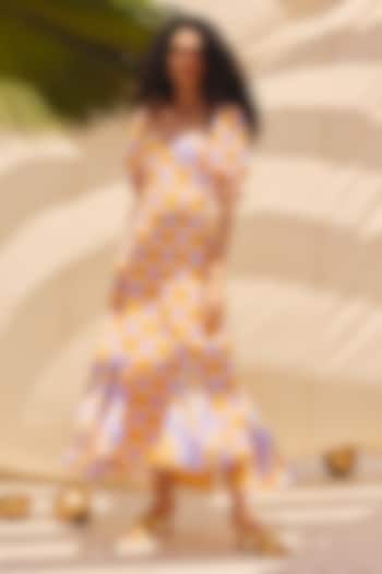 Multi-Colored Cotton Linen Checkered Printed Summer Dress by ZiP by Payal & Zinal at Pernia's Pop Up Shop