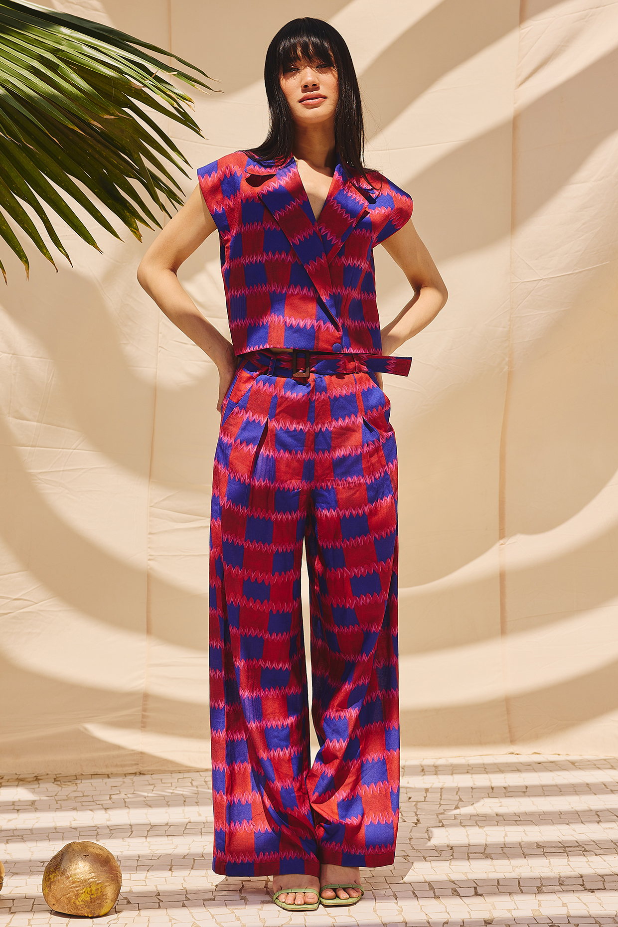 Multi-Colored Cotton Linen Co-Ord Set by ZiP by Payal & Zinal at Pernia's Pop Up Shop